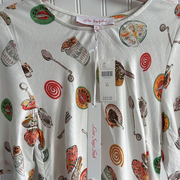 Lisa Says Gah Caviar Dreams Belle Linen Ruched Dress Size XS - Picture 3 of 5